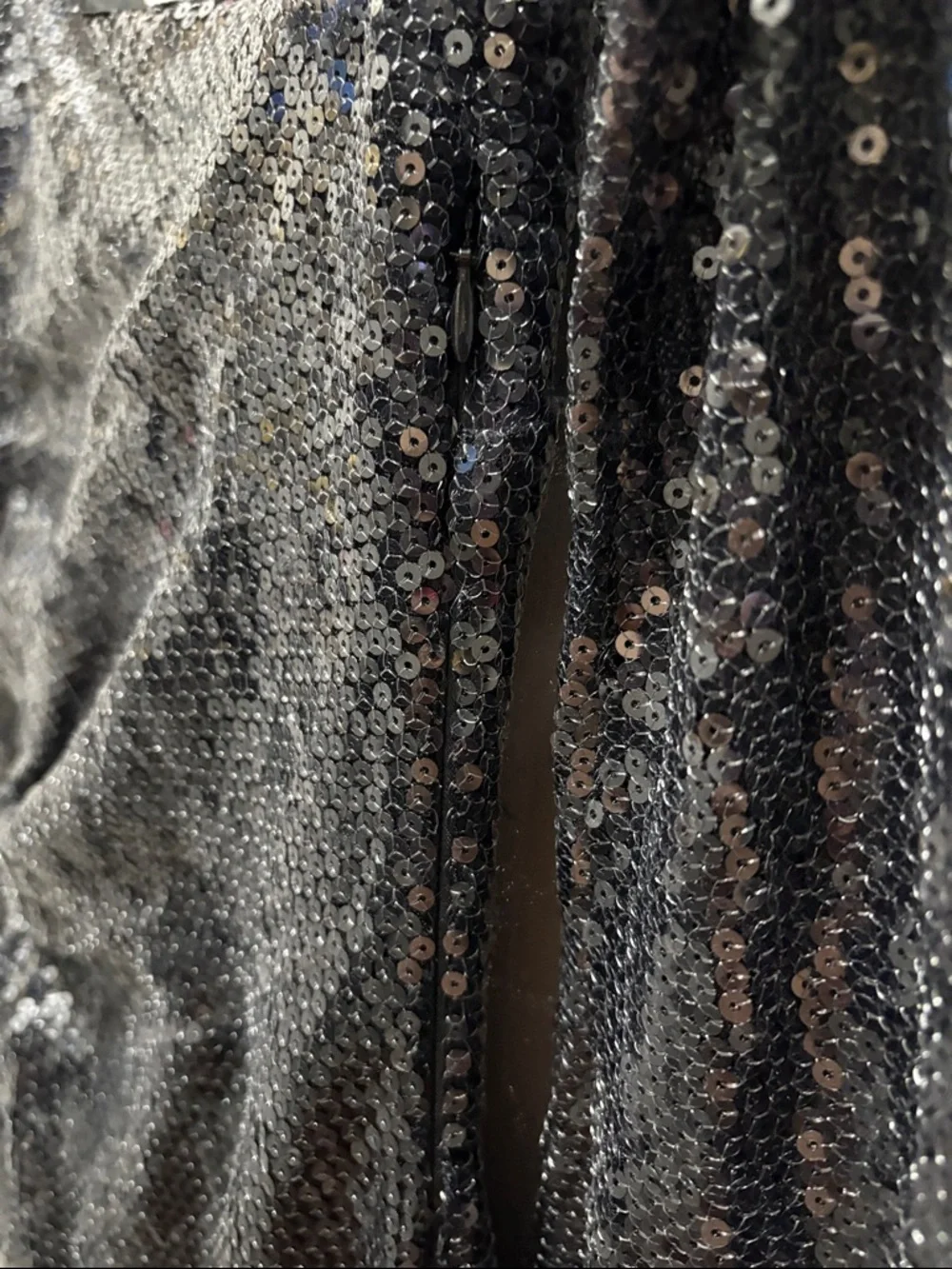 LPA Black Sequin Long-Sleeve Draped Gown - Picture 9 of 12